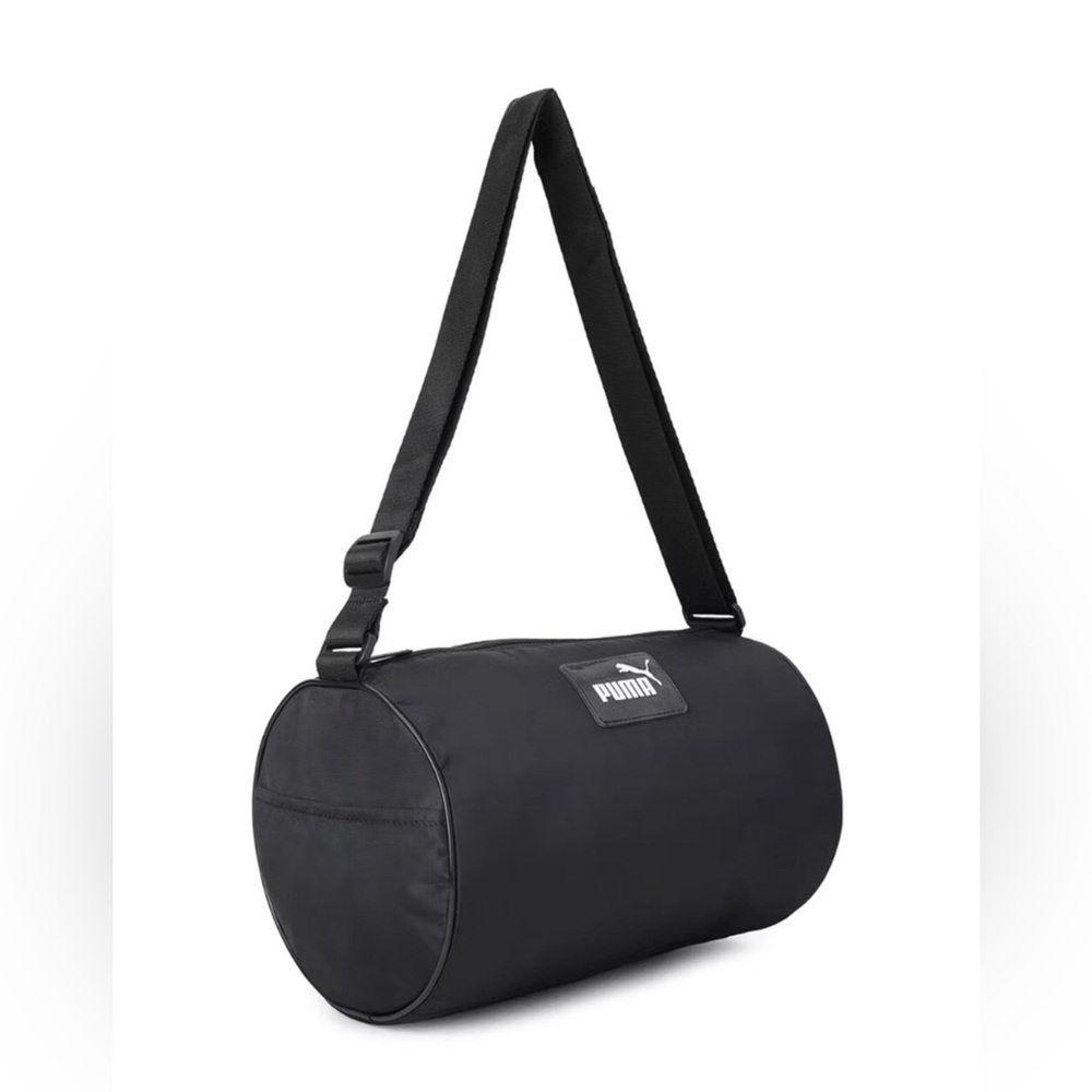 Puma Black Cylinder Duffel Bag with Shoulder Strap